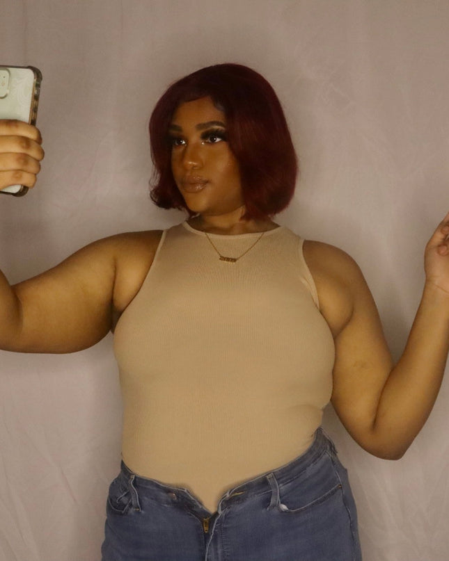 Solid Ribbed Knit Bodysuit