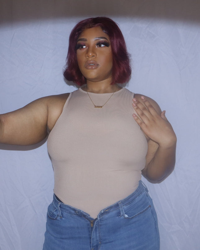 Solid Ribbed Knit Bodysuit