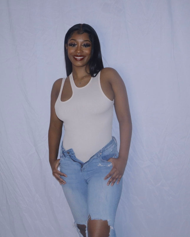 Solid Ribbed Knit Bodysuit