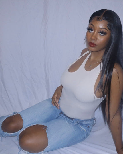 Solid Ribbed Knit Bodysuit